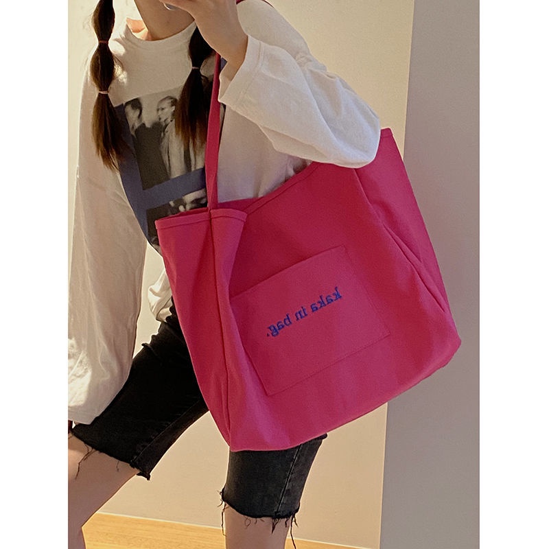 Túi du lịch túi đeo vai to cá tính túi tote canvas đi học đi chơi có dây kéo