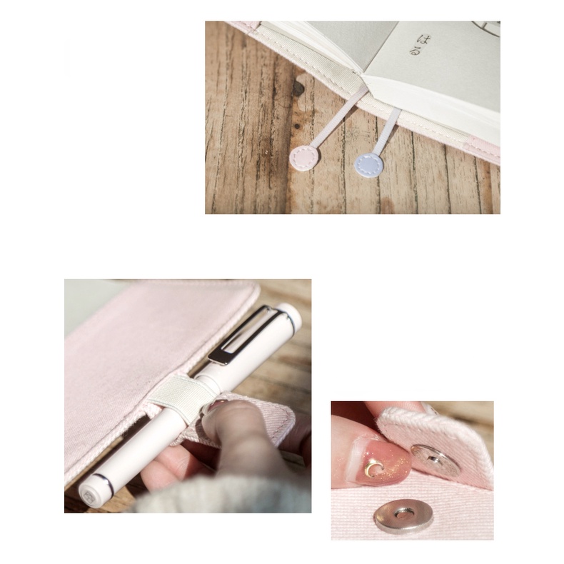 Bộ Sổ Tay Khổ A6 Thêu Hình Hoa Anh Đào Dễ Thương