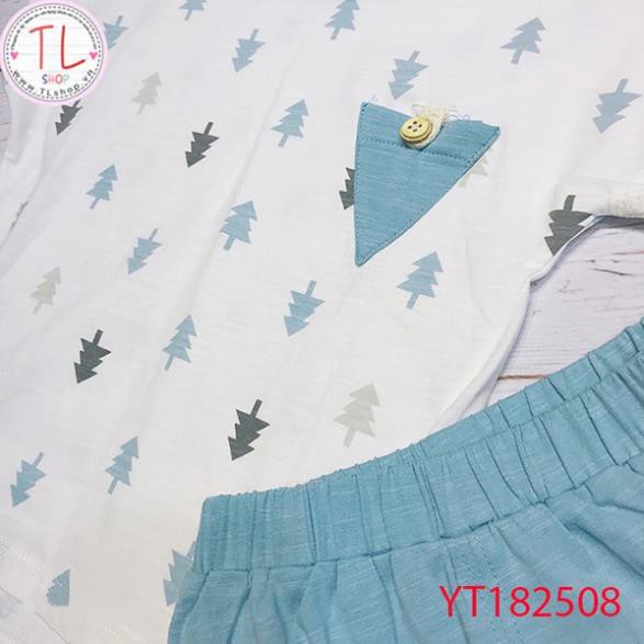 Thời trang trẻ em - Bộ áo quần thun ngắn cho bé hình cây thông - Quần áo bé trai - Bộ bé trai -Quần áo bé gái -Bộ bé gái