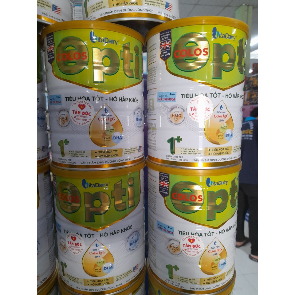 Lon Sữa 800g Colos Opti Vitadairy Dành Cho Bé Từ Sơ Sinh Giúp Phát Triển Não Bộ, Chiều Cao