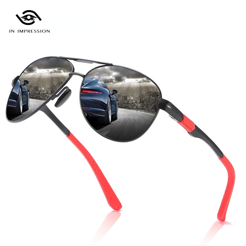 JN IMPRESSION  kính râm phân cực nam kính râm không gọng kính nhìn đêm người lái xe ô tô Kính râm lái xe phân cực chống lóa