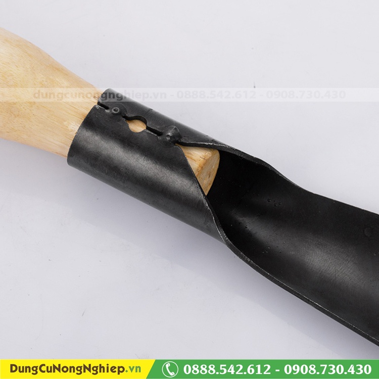 Xẻng mũi nhọn cán gỗ cầm tay mini