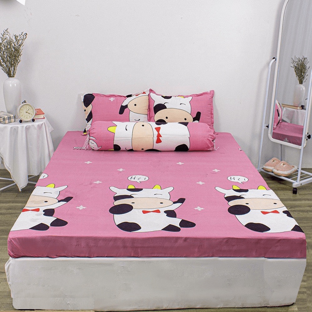 Ga trả giường Cotton Poly - Ga giường bo chun kích thước M2/M6/M8/2M2 - Siêu mềm mịn