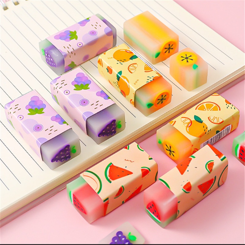 Set 2 gôm tẩy hình trái cây dễ thương sáng tạo