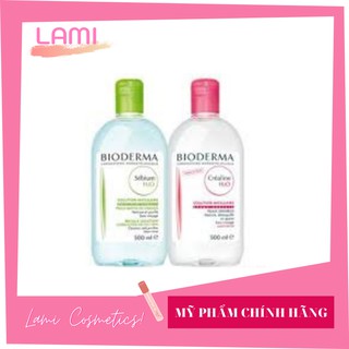 Nước tẩy trang bioderma crealine 500ml màu hồng - xanh lami0051