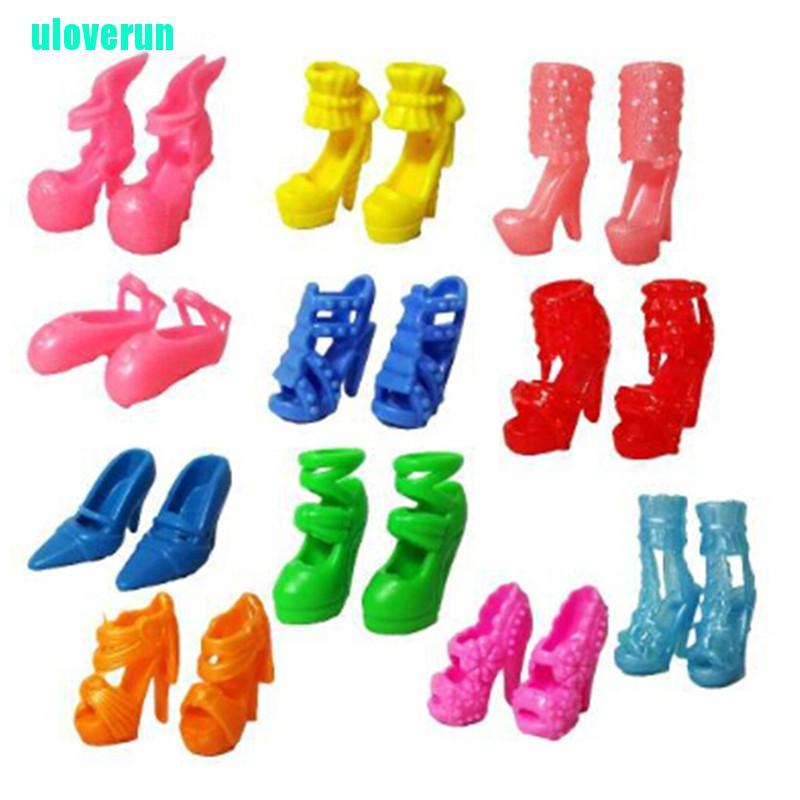 Set 10 Đầm + 10 Đôi Giày Cao Gót Xinh Xắn Dành Cho Búp Bê