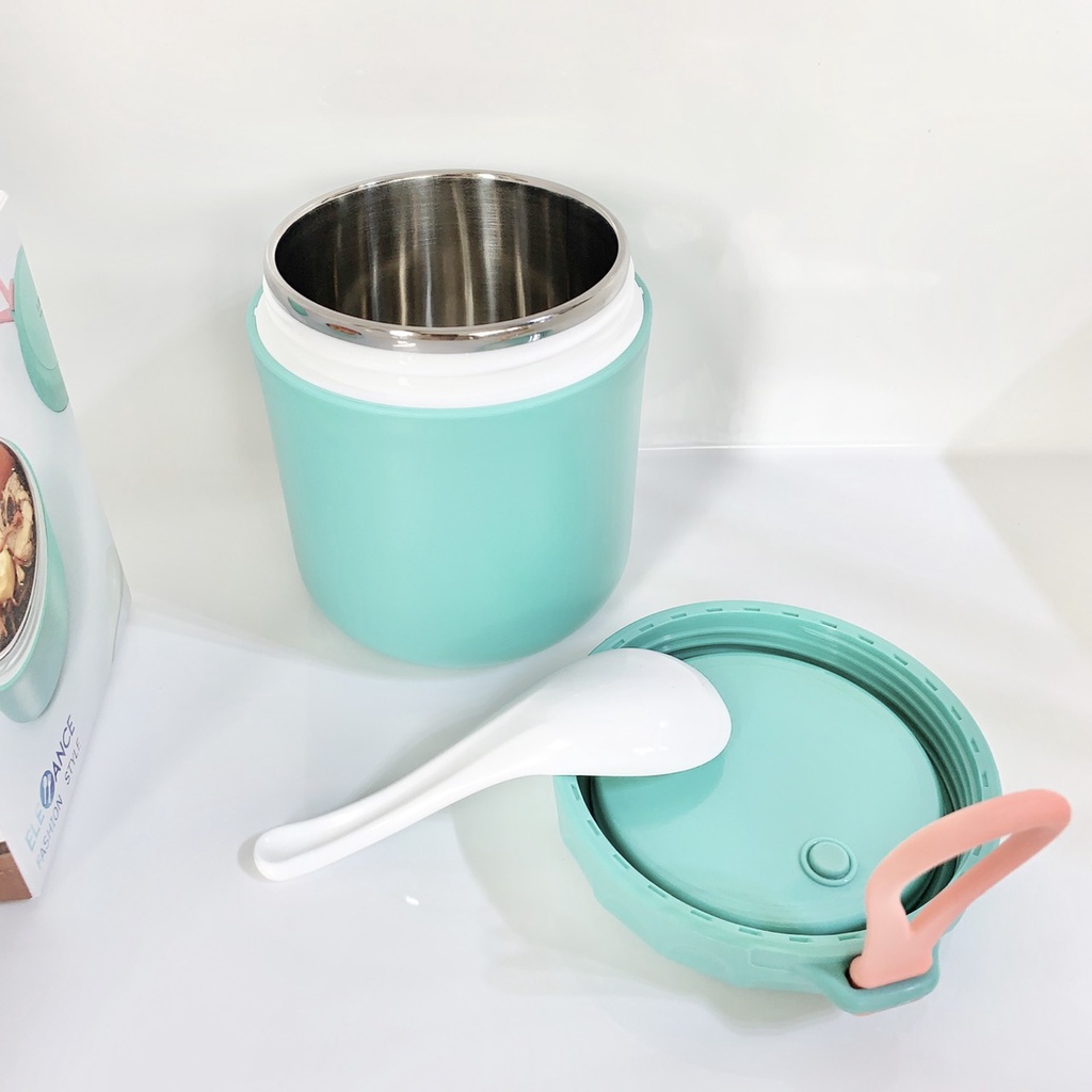 Bình ủ cháo ELE ANCE 430ml, bình giữ nhiệt đựng cháo, đồ ăn cho bé, siêu tiện lợi cho mẹ đi dã ngoại, du lịch Zimbababy