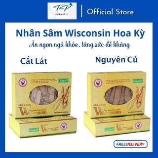 Nhân sâm wisconsin hoa kỳ cắt lát - nguyên củ 4-6 tuổi: bồi bổ sức khỏe, tăng sức đề kháng