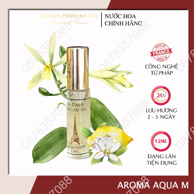 Nước Hoa Nam, Tinh Dầu Nước Hoa BVL Aqua Pour Home 12ml - Tưới Mát, Sáng Khoái