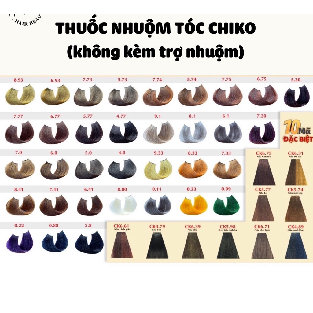 THUỐC NHUỘM TÓC CHIKO ( KHÔNG KÈM OXI)