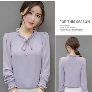 Áo sơ mi cổ nơ công sở
