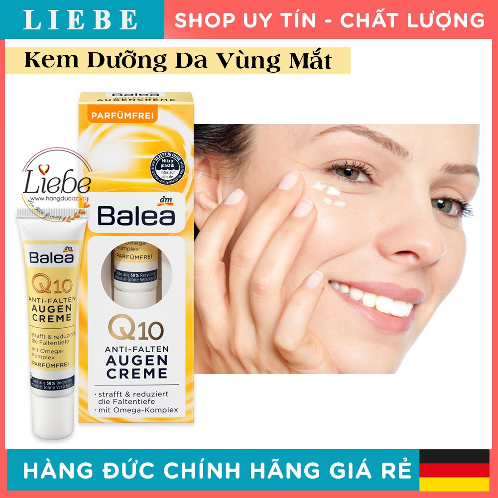 Kem dưỡng da vùng mắt Balea Q10 Anti-Falten Augencreme 15 ml