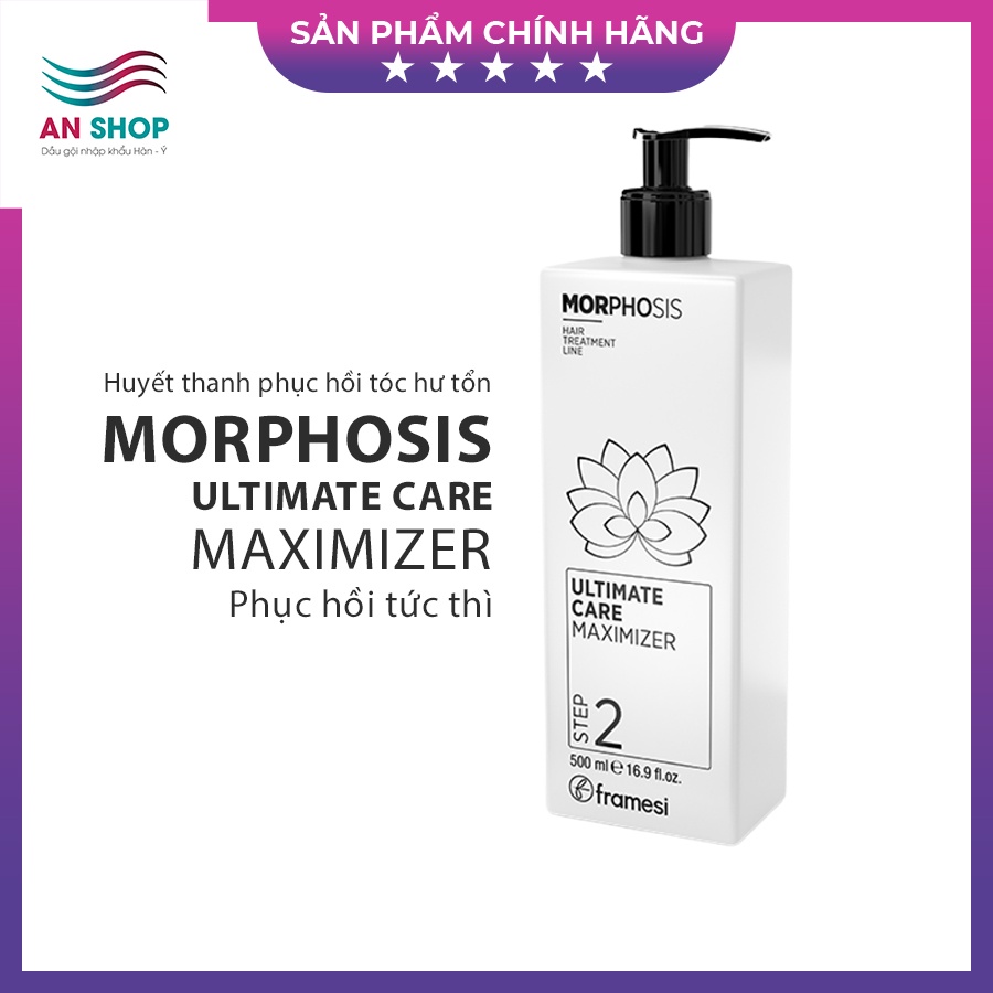 Huyết thanh phục hồi tóc hư tổn khô xơ uốn nhuộm duỗi tức thì MORPHOSIS ULTIMATE MAXIMIZER 500ML combo chăm sóc tóc