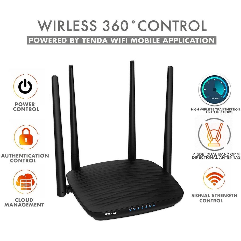 Thiết Bị Phát Wifi Tenda AC5 - Hàng Chính Hãng