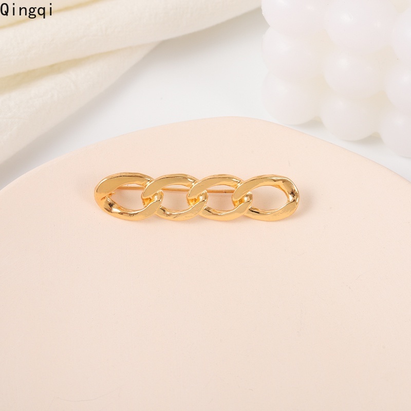 Ghim cài áo MISS ZOE dạng chuỗi xích màu vàng / bạc đơn giản thời trang cho nam và nữ