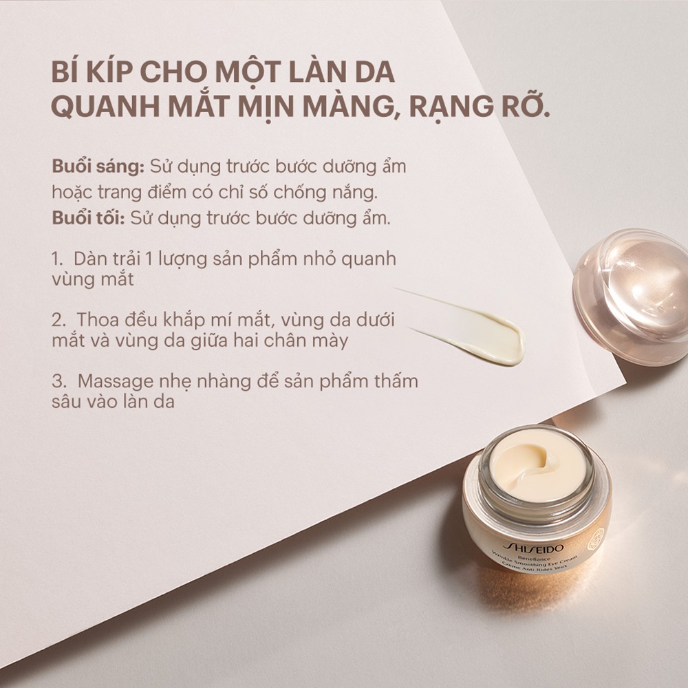  Kem dưỡng mắt Shiseido Benefiance Wrinkle Smoothing Eye Cream 15ml | BigBuy360 - bigbuy360.vn