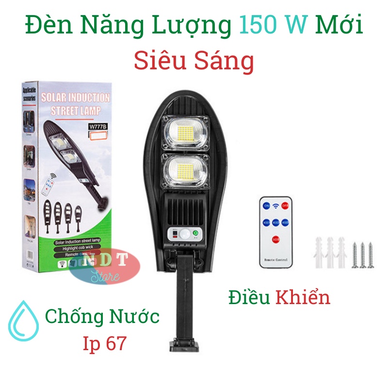 Đèn Năng Lượng Mặt Trời Solar Light 150W Bàn Chải Loại Mới Siêu Sáng Cảm Biến Chuyển Động Chống Nước
