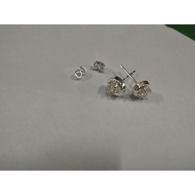 Set dây chuyền nhẫn và đôi khuyên tai mạ bạc đính đá pha lê nhân tạo thời trang