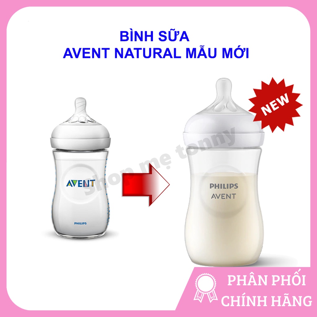 Bình Sữa Avent Nhựa Mẫu Mới Nhất Tách Set 125/260/330ml Chính Hãng Chọn Núm Size