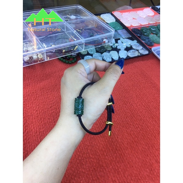 Vòng dây cáp Lu Thống đá TA dâu xanh hút tài lộc