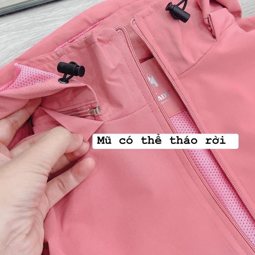 áo gió nữ 2 lớp vải tráng bạc chống nước cản gió chống bụi có mũ tháo rời cao cấp hàng đẹp A260 SUTANO