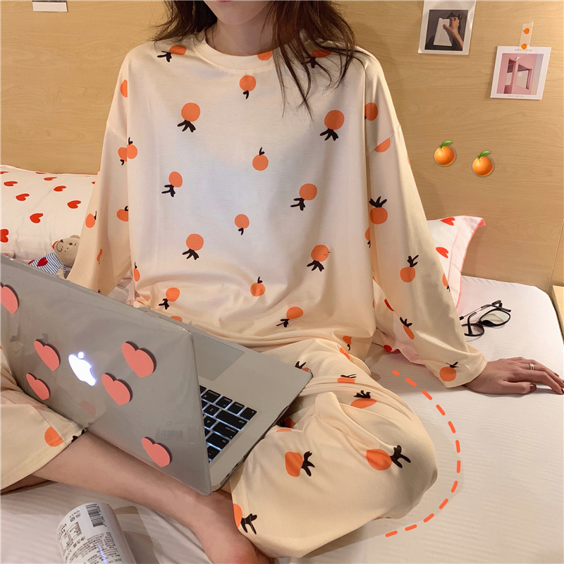 Bộ Đồ Ngủ Tay Dài Vải Lụa Thiết Kế Xinh Xắn Cho Nữ đồ ngủ pyjamas pijama nam nữ mùa đông tay dài lụa satin dễ thương bigsize đồ mặc nhà cao cấp