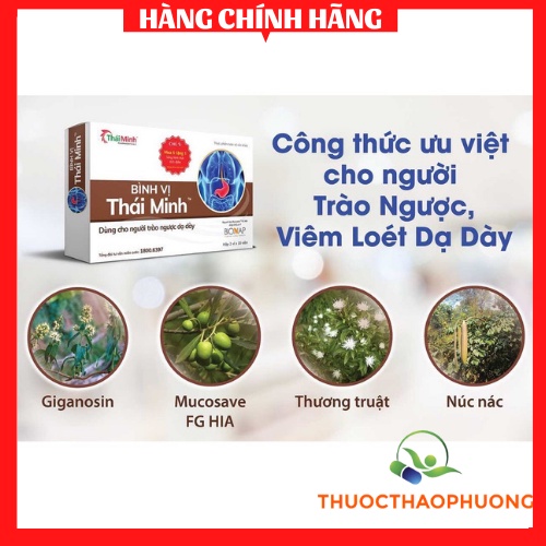 Bình vị Thái Minh hỗ trợ viêm loét dạ dày tá tràng trào ngược dạ dày thực quản chiết xuất hoàn toàn thảo dược