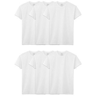 Bộ 6 áo thun trắng cổ tròn nam Fruit of the Loom Men's Stay Tucked Crew T-Shirt (Mỹ)