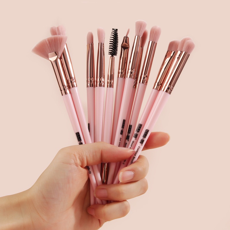 Set 12 Cọ Trang Điểm Hoàn Chỉnh Lông Mềm Mại Tiện Dụng