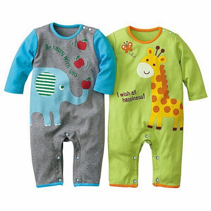 Jumpsuit Bodysuit Romper Liền Mảnh Họa Tiết Hoạt Hình Cho Các Bé Nhỏ Sơ Sinh 2016