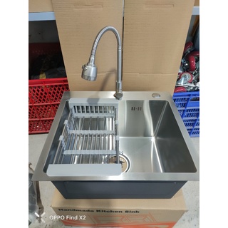 COMBO Chậu rửa chén đúc 50x45cm 1 ngăn đáy vuông inox sus304 có bộ xả chống hôi tuyệt đối