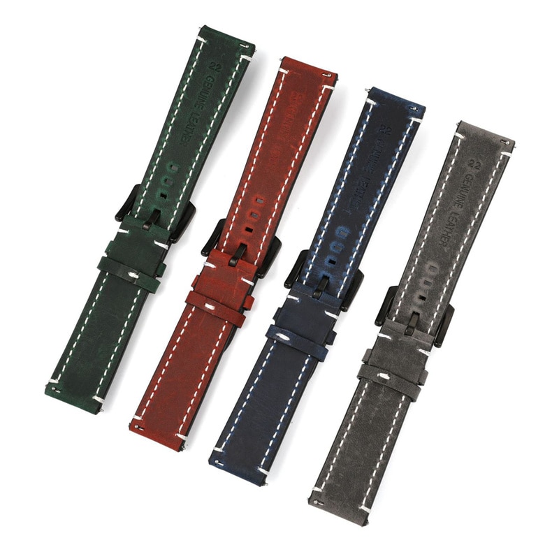 Dây Đeo Bằng Da Thật Phong Cách Vintage Cho Đồng Hồ Thông Minh Samsung Galaxy Watch 5 / 4 44mm 40mm / 5 pro / 4 Classic / Active 2 20mm / 22mm