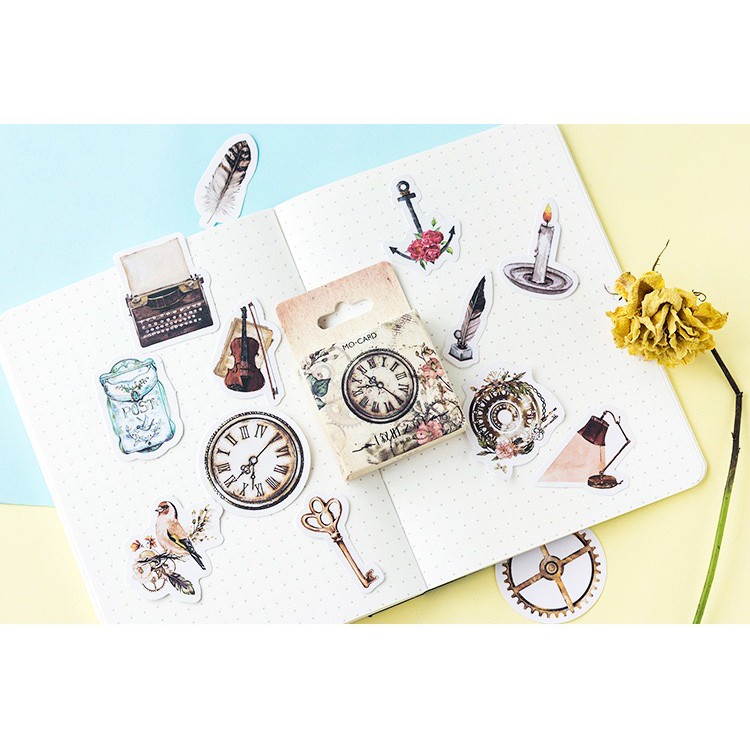 Bộ sticker/ Hình dán Họa Tiết Cổ Điển