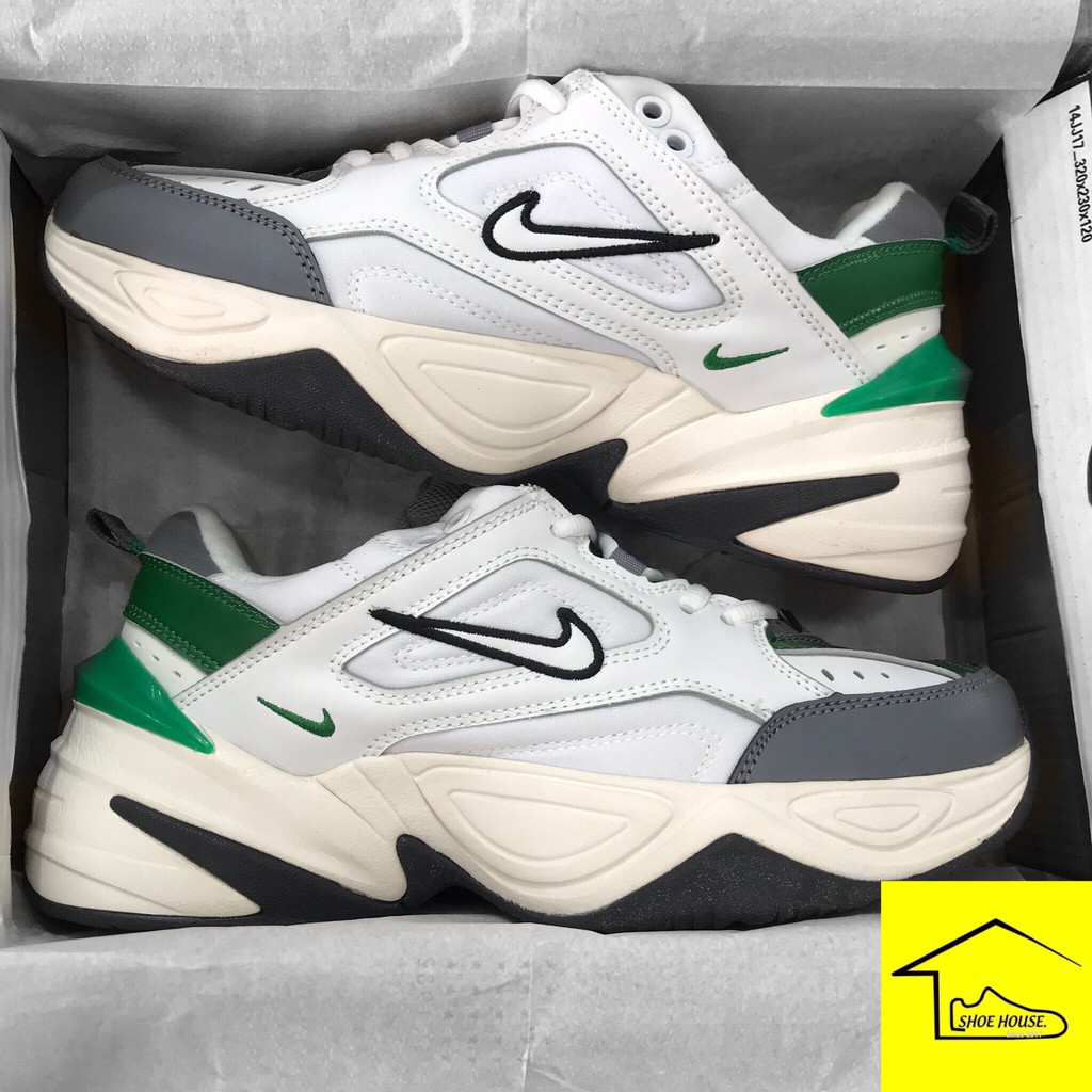 GIÀY THỂ THAO ĐẾ ĐỘN MÀU XANH LÁ NỀN TRẮNG TÔ ĐIỂM MỘT CHÚT XÁM M2K WHITE GREEN