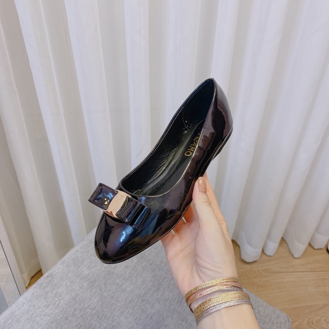 Giày búp bê da bóng phối nơ sang chảnh ( hàng đế đẹp) | BigBuy360 - bigbuy360.vn