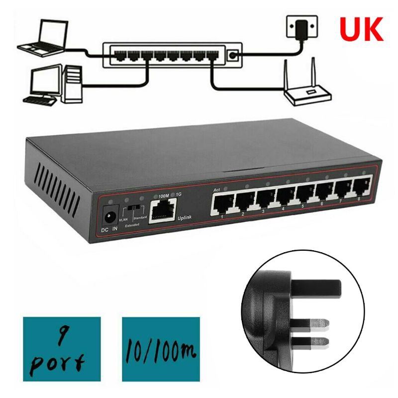 Bộ Chia 9 Cổng Mạng Lan Ethernet