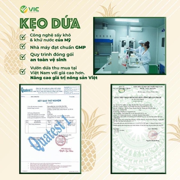 [Freeship+Qùa] Kẹo Dứa Giảm Cân VIC, hỗ trợ giảm cân an toàn và hiệu quả (túi 7 viên)