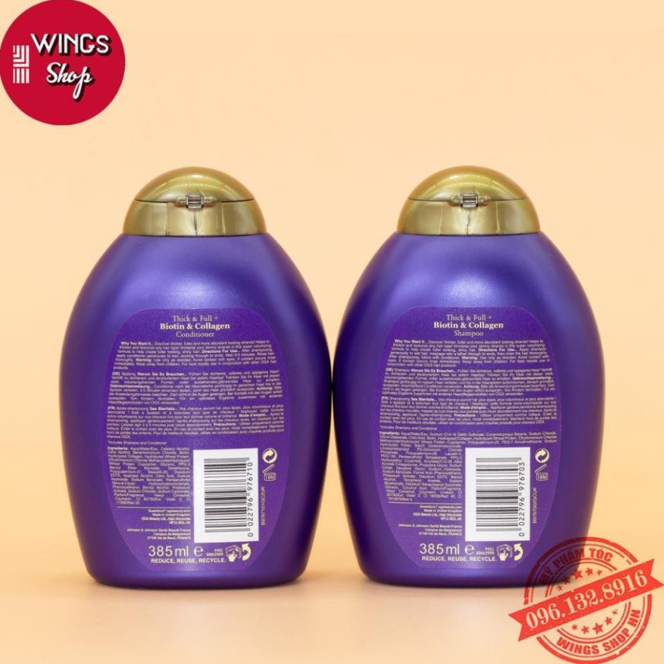 🛑FreeShip🛑Cặp Dầu Gội Xả Biotin Collagen OGX 385ML | Giảm Rụng Tóc, Hỗ Trợ Mọc Tóc | Hàng Chính Hãng | BigBuy360 - bigbuy360.vn