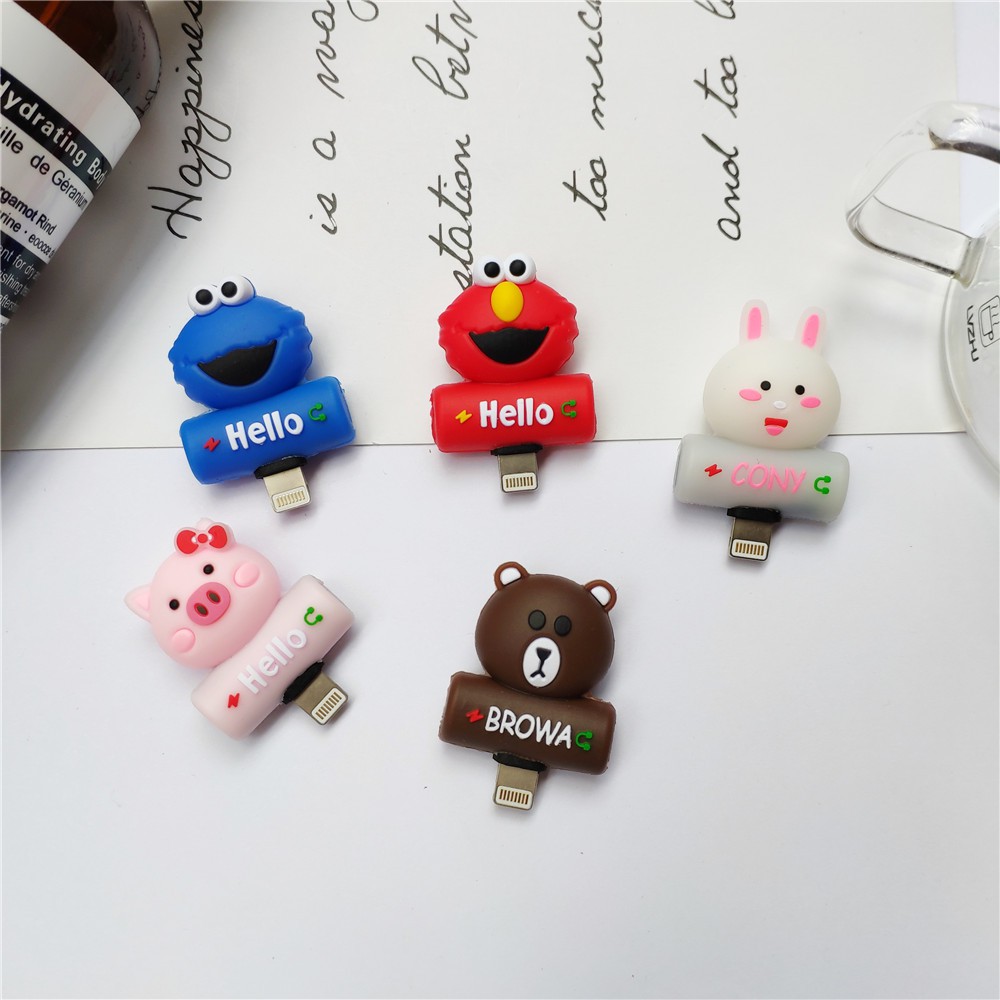 💕[Charging + Music] 1 Adapter Charger IPhone Headphone Adapter iPhone 7 8Plus X Adapter Cute little animal cartoon multi-patter