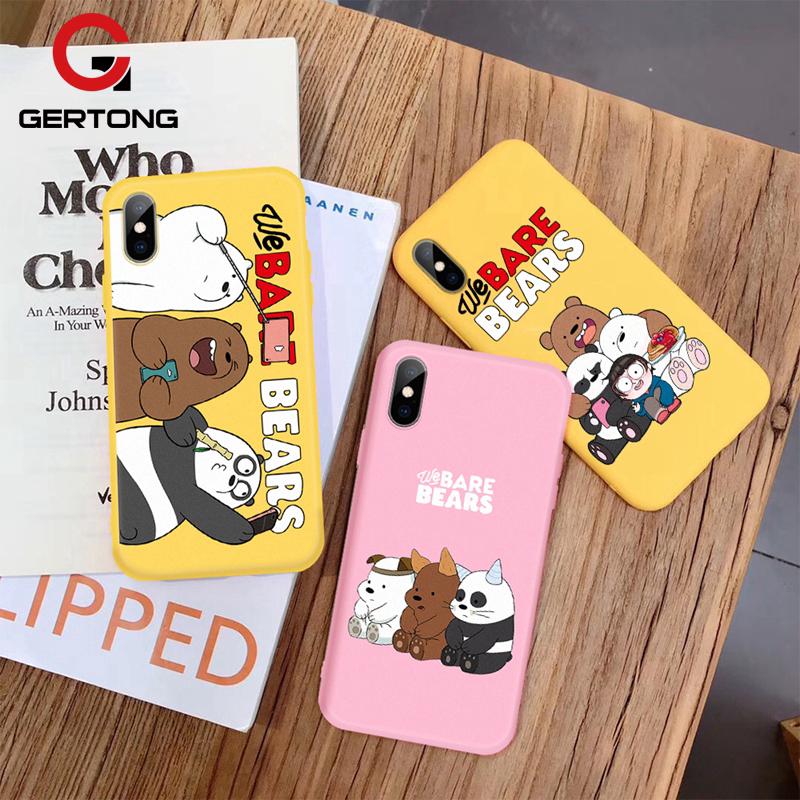 Ốp điện thoại silicon TPU mềm họa tiết chú gấu dễ thương cho iPhone 6 6s 7 8 Plus X XS XR XS Max