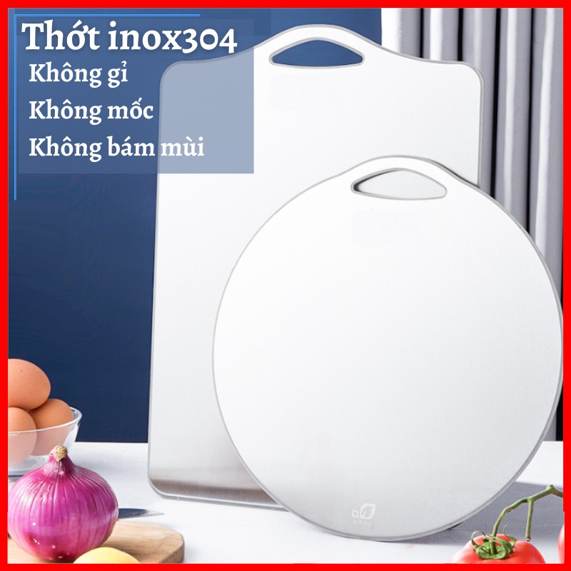 Thớt INOX 304 chữ nhật kháng khuẩn cao cấp Cát Á - Rã đông tốt, chống gỉ sét, vi khuẩn, dễ dàng vệ sinh TA6