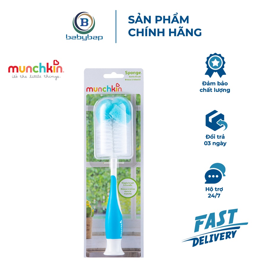Cọ Bình Sữa Có Mút Munchkin Mềm, Bền Và Không Làm Xước Bình