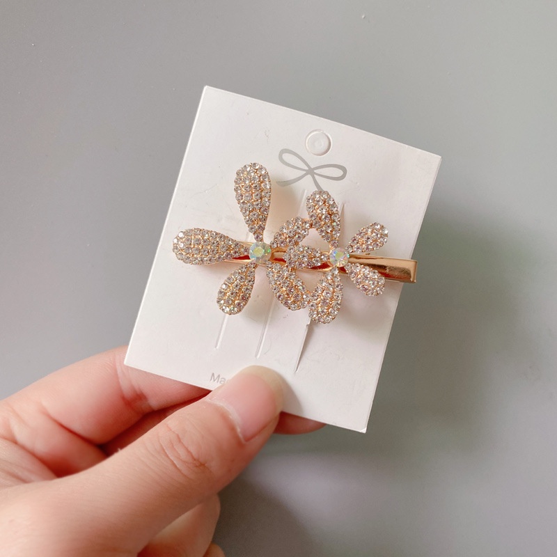 Kẹp tóc hợp kim hình hoa đính đá và ngọc trai giả thanh lịch cho nữ