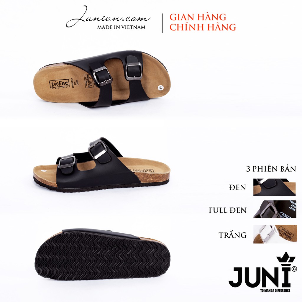 [DA PU-CHỐNG NƯỚC] PU01- Dép sandal quai ngang da PU, đế trấu Bioline - Xuất khẩu châu Âu - Juni Store