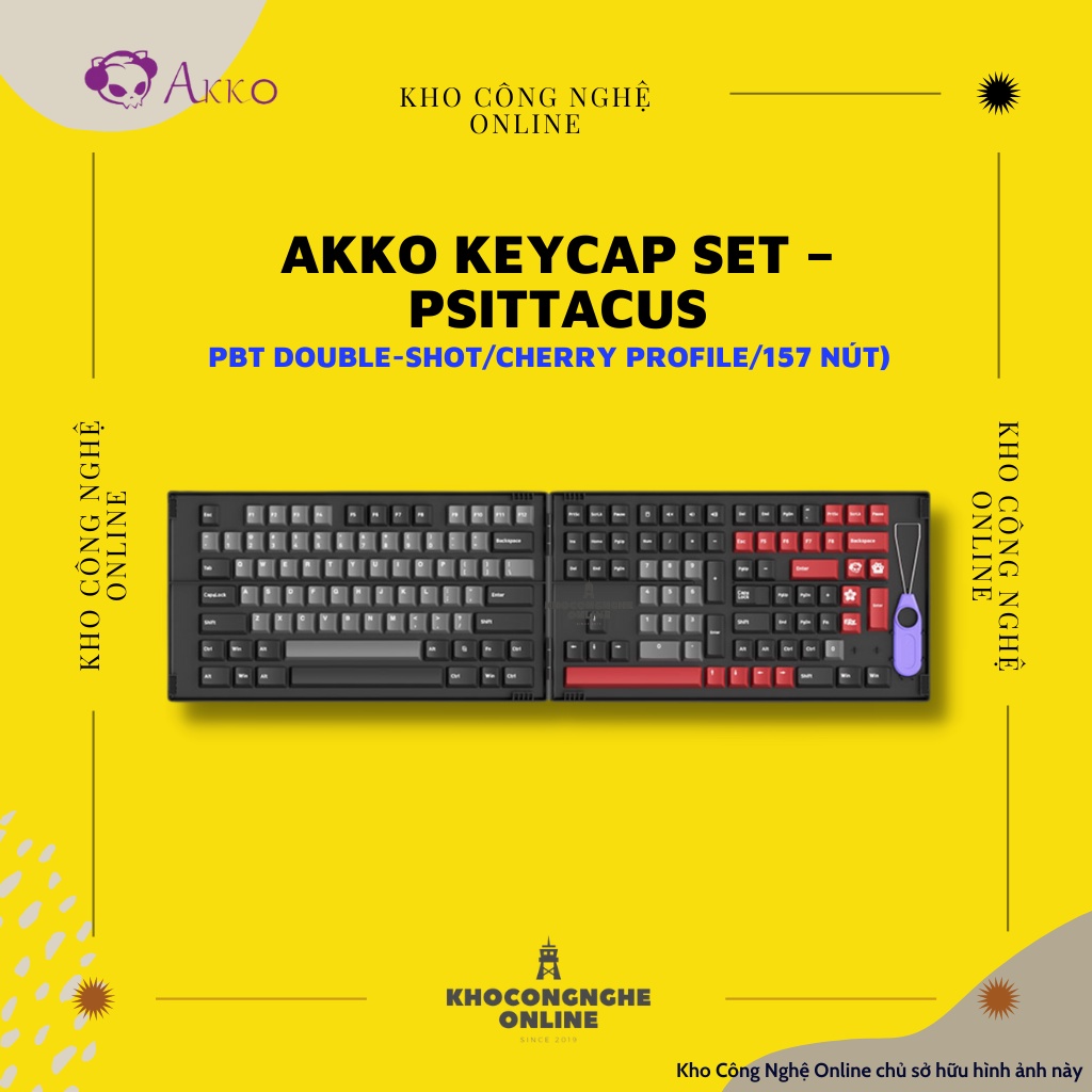 AKKO Keycap set – Psittacus (PBT Double-Shot/Cherry profile/157 nút)