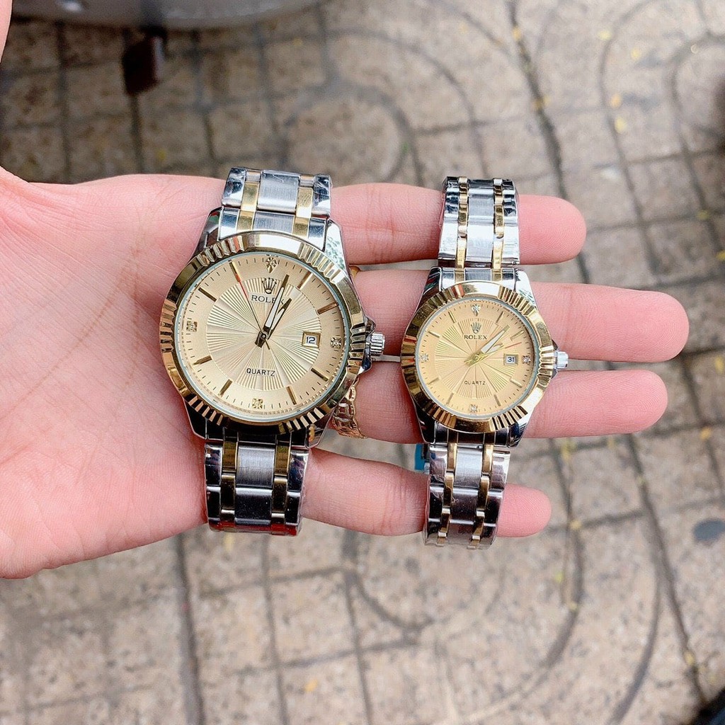 Đồng Hồ Rolex Cặp Nam Nữ dây thép