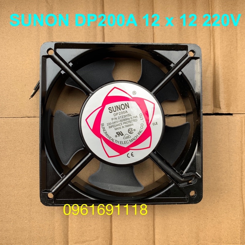 EAK - Quạt thông gió - quạt tản nhiệt SUNON / SNUON 12 x 12 220V DP200A - OEM