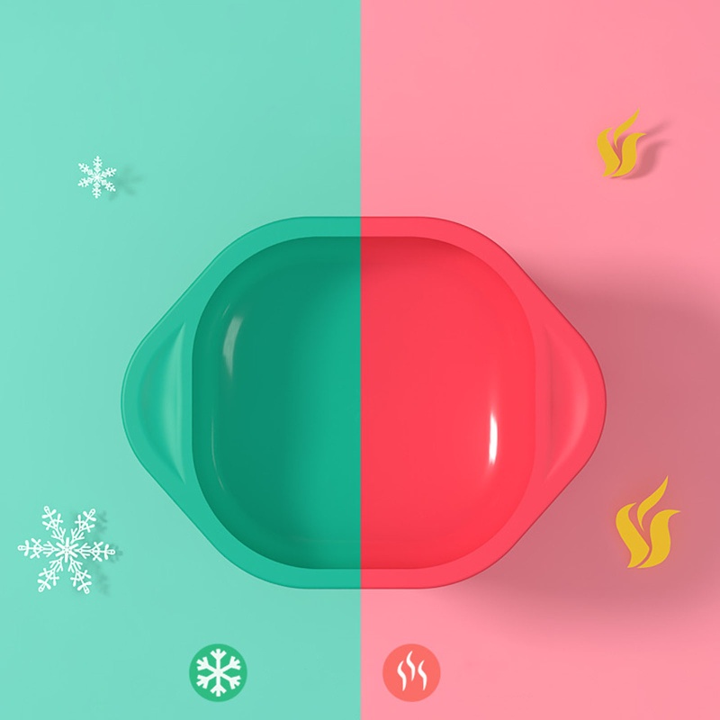 Bát Ăn Dặm Bằng Silicone Không BPA Màu Trơn Có Giác Hút Cho Bé Sơ Sinh
