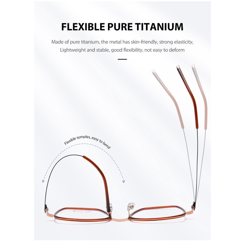 Mắt kiếng Zelin R2327 gọng vuông bằng titan nguyên chất phong cách 2022