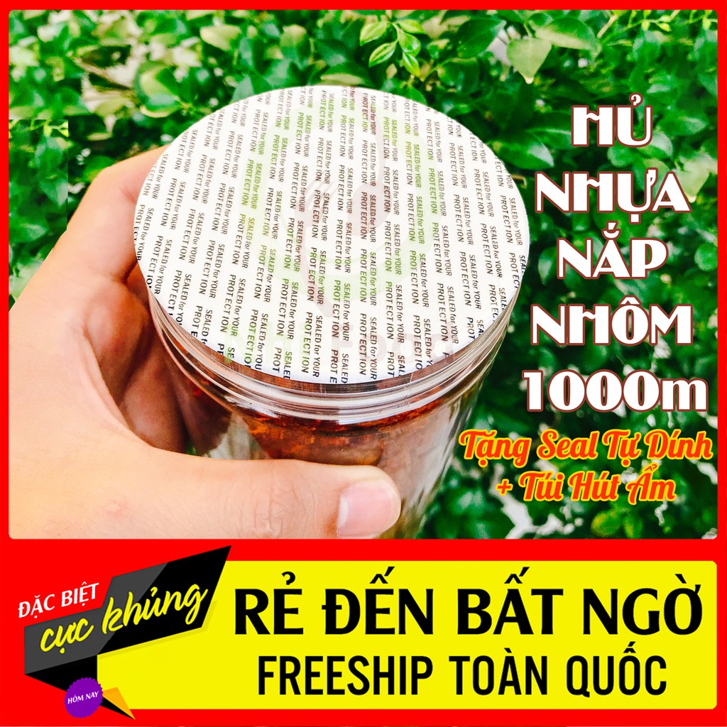 Hủ Nhựa Pet Nắp Nhôm 1000ml Cao Cấp, Tặng Kèm Seal Tự Dính, Túi Hút Ẩm | BigBuy360 - bigbuy360.vn